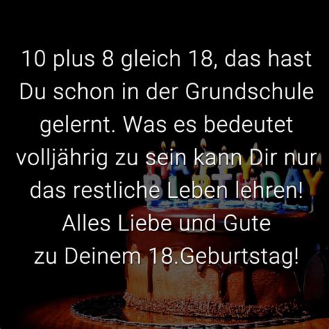 kurze sprüche zum 18 geburtstag witzig